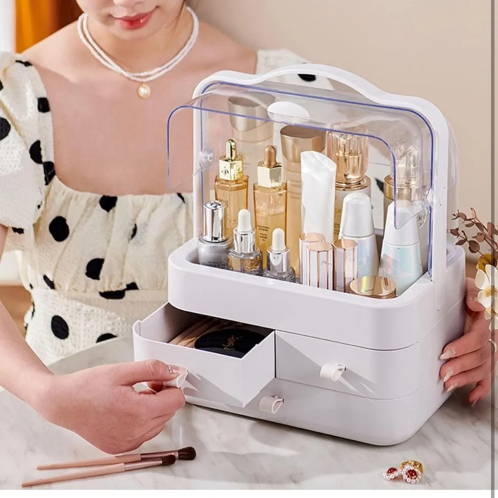 RMAN Makeup New Organizer and Storage for Vanity with Lid and Drawers Countertop
